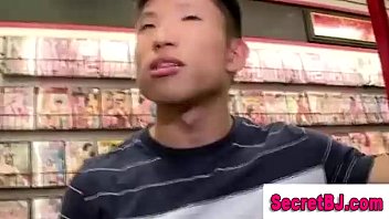Asian straight fooled into a gay blowjob by girl