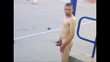 d. russian guy wanking naked in the street