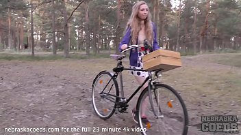 areana fox back riding her bike nude masturbating in the forest