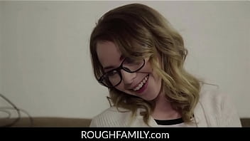 Nerdy Step Sister Needs her Stepbrother's Cock for Education | RoughFamily.com