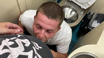 Gave his a blowjob in the toilet of the train