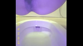 Asian teen pee in toilet 2