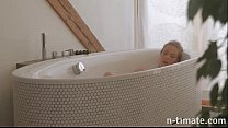 Cute Teen Fucks Her Tight Pussy in the Bath with Black Dildo